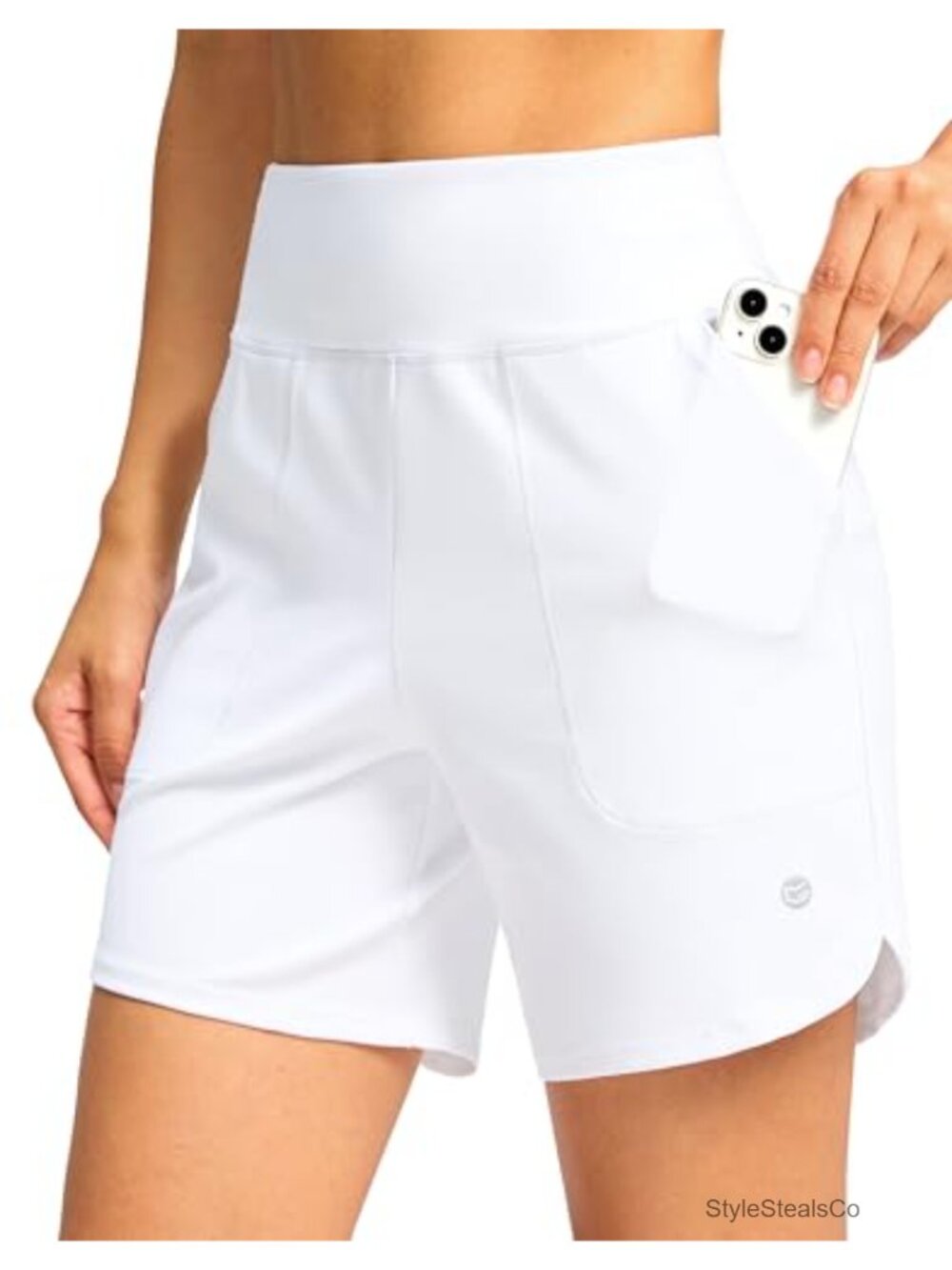 High Waisted Athletic Shorts 6" Inseam Breathable Moisture-Wicking Women's